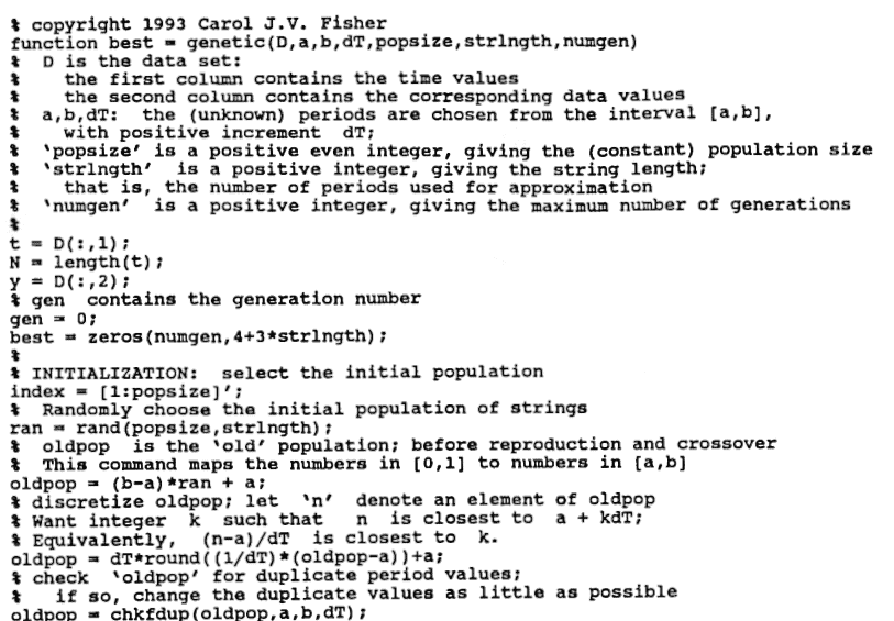 the MATLAB function: genetic (part 1)