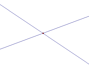 two lines that intersect at a single point