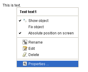text properties