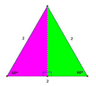 an equilateral triangle
