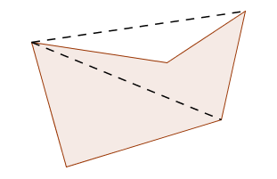 summing interior angles in a non-convex polygon