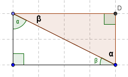 a right triangle, duplicated, and made into a rectangle