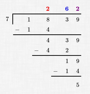 long division of numbers