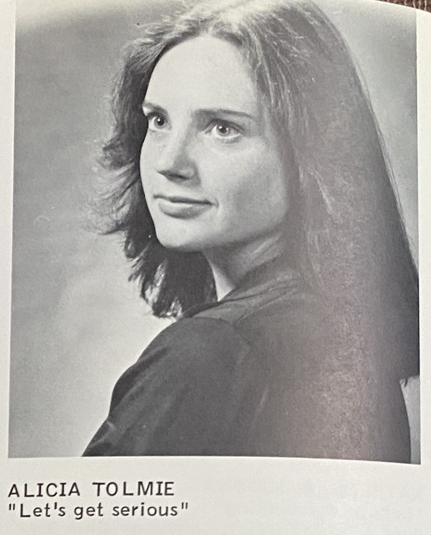 Alicia Tolmie in the 1976 Monument Mountain Regional High School yearbook