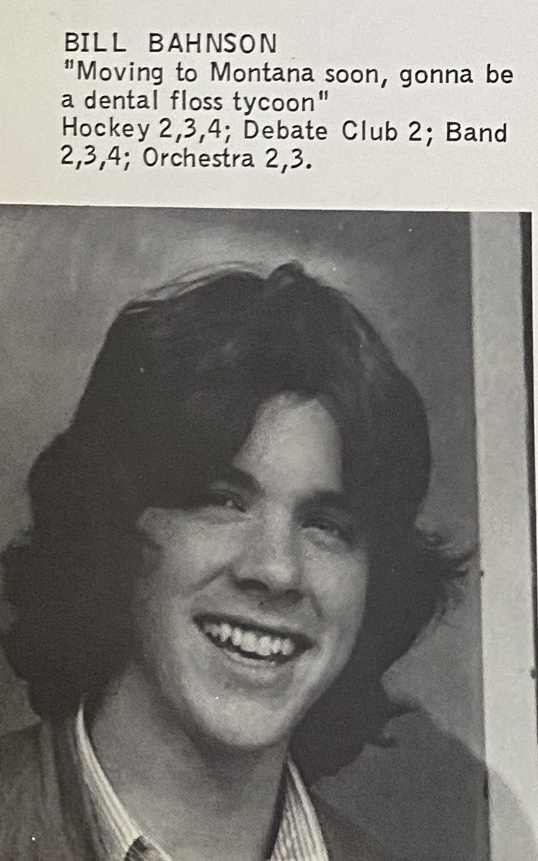 Bill Bahnson in the 1976 Monument Mountain Regional High School yearbook