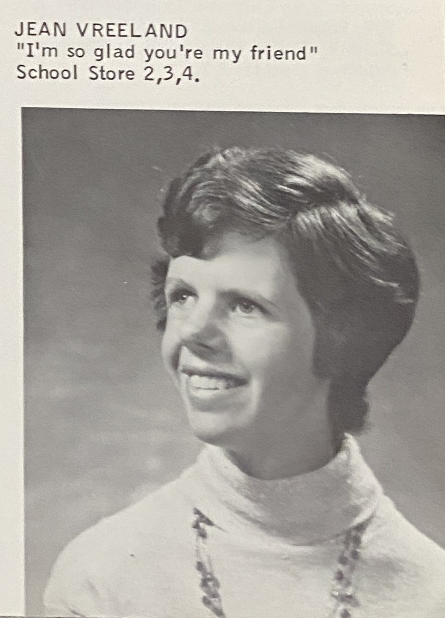 Jean Vreeland in the 1976 Monument Mountain Regional High School yearbook