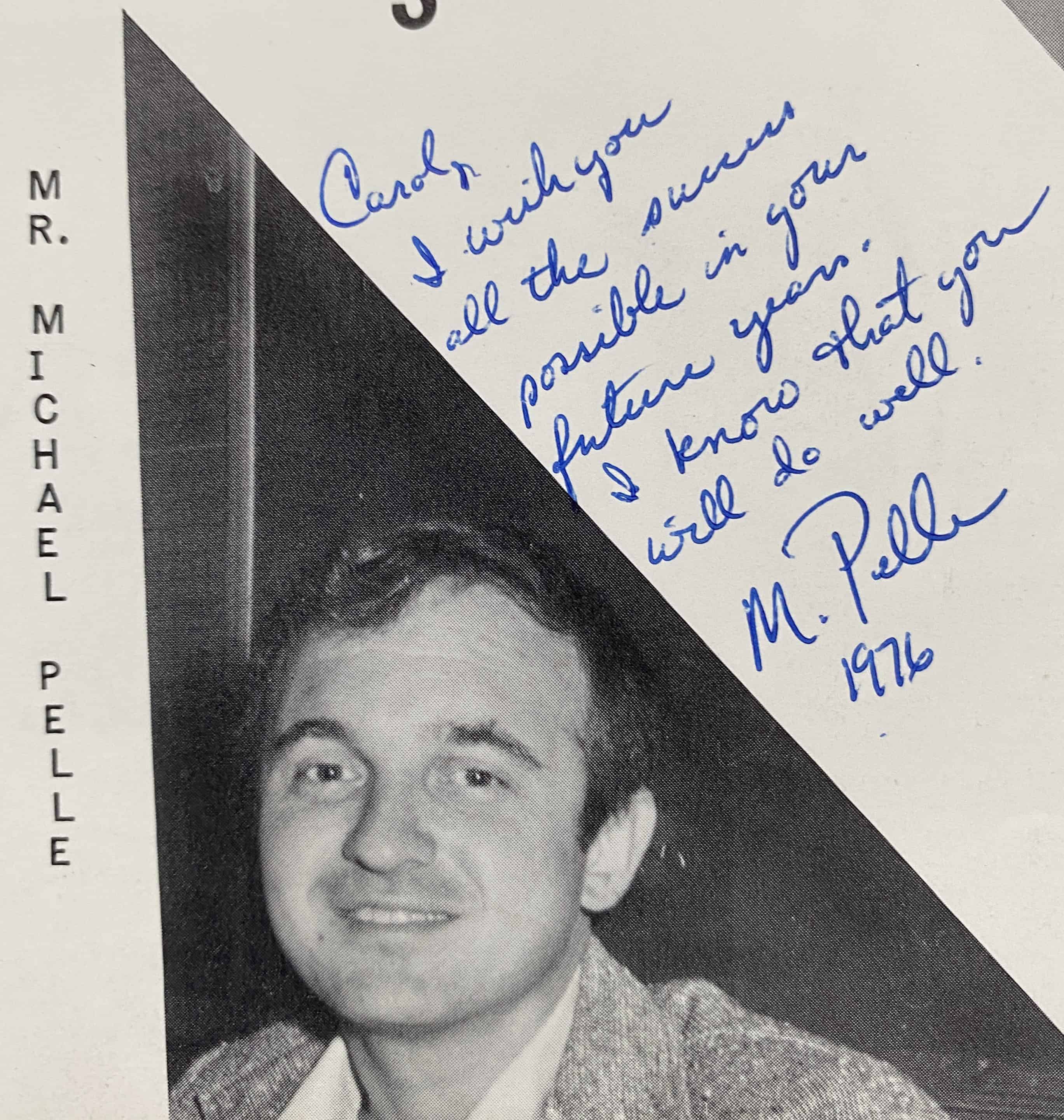 Michael Pelle in the 1976 Monument Mountain Regional High School yearbook