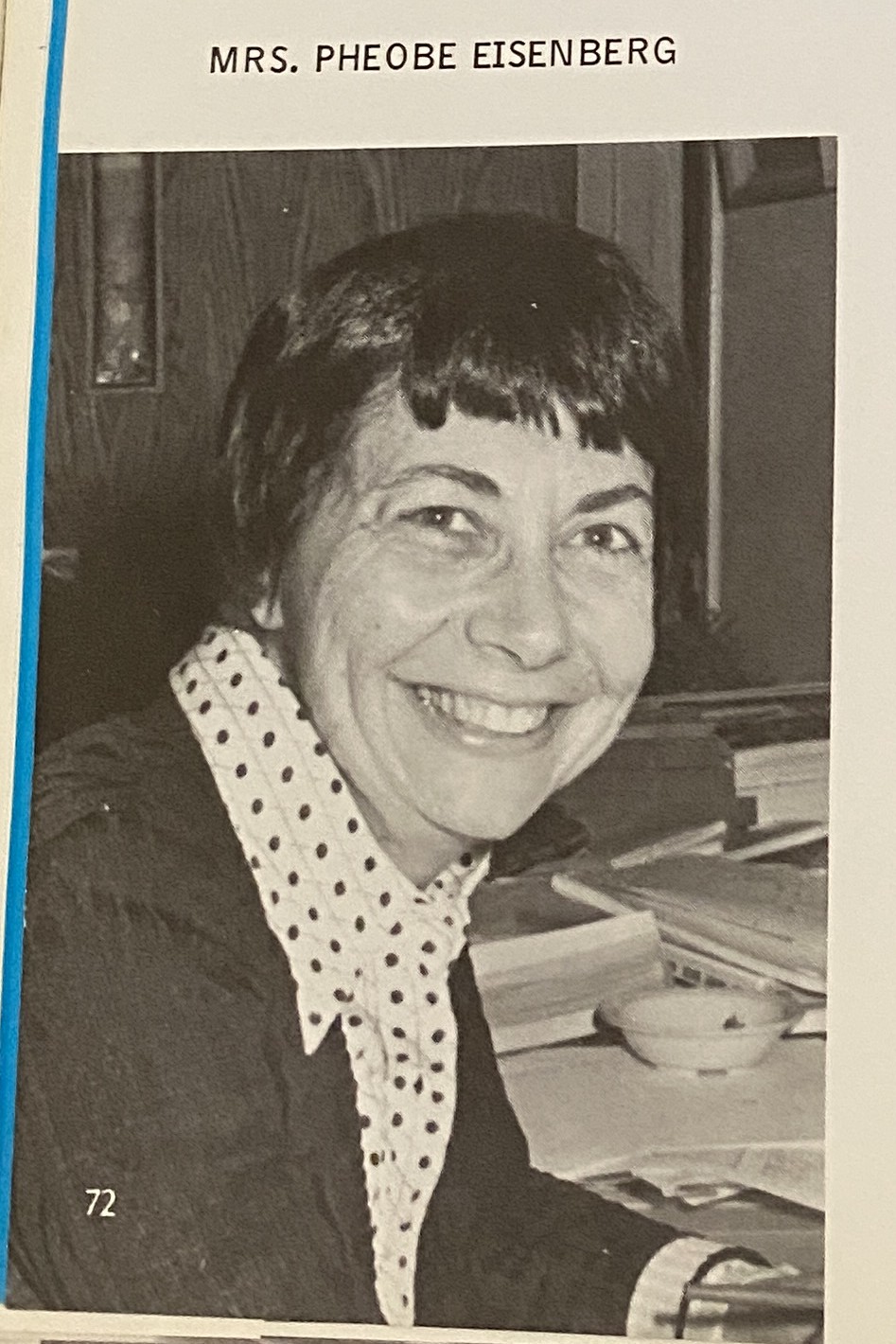 Phoebe Eisenberg in the 1976 Monument Mountain Regional High School yearbook