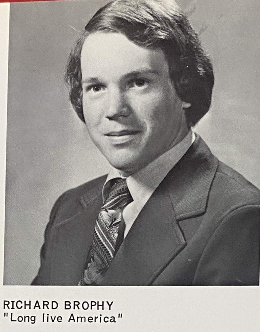 Richard Brophy in the 1976 Monument Mountain Regional High School yearbook