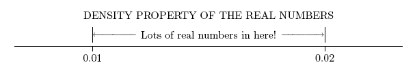density property of the real numbers