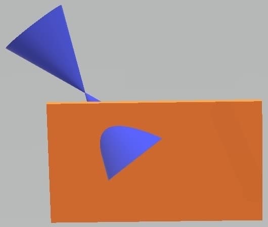 using Paint3D to intersect a cone with a plane