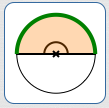 sector area corresponding to a 180 deg central angle