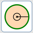 sector area corresponding to a 360 deg central angle