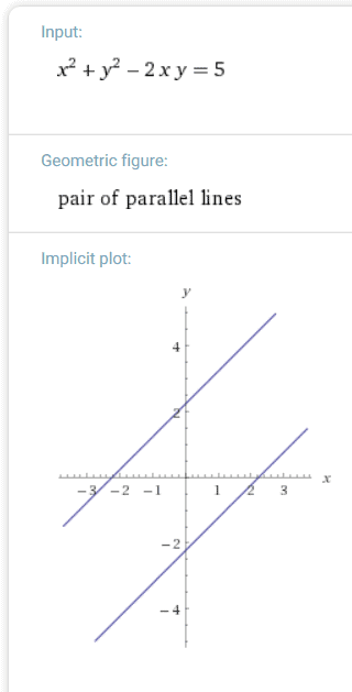 a pair of parallel lines at WolframAlpha