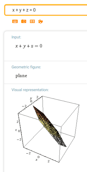 a plane at WolframAlpha