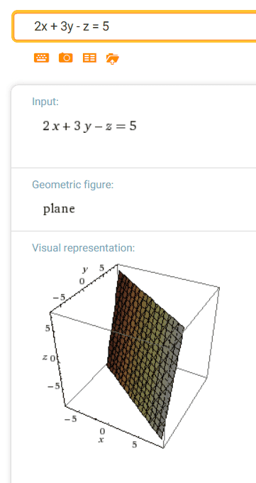 a plane at WolframAlpha