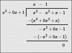 a polynomial division problem with remainder of zero